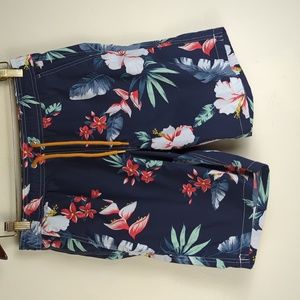 J. Crew Lined Floral Swim Trunks